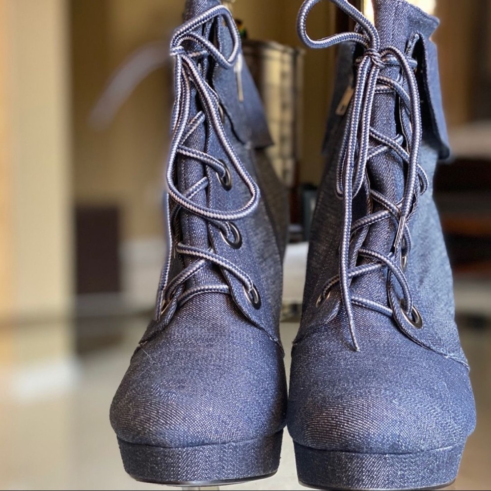 NEW Denim Jean Boots - Picture 3 of 7